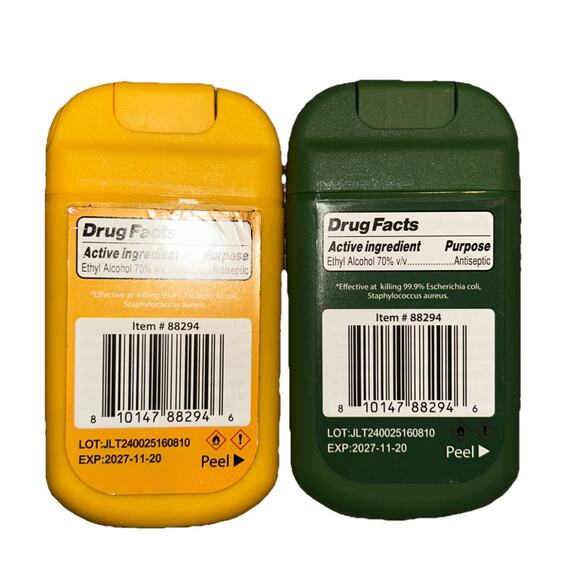 2 NEW travel size hand sanitizing spray bottles Crayola‎ Crayons green & yellow - Picture 2 of 2